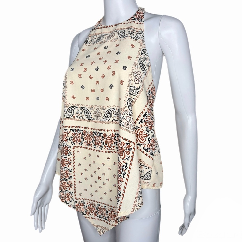 Bishop + Young Backless Halter Bandana Top Boho Bohemian Festival Western Y2K
